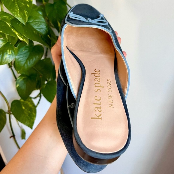 Kate Spade New York Devi Slide in Navy with Bow Tie Detail - Picture 10 of 13